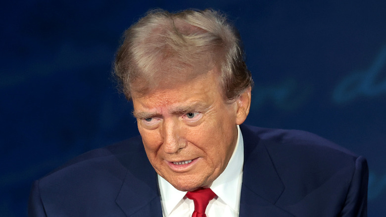 Donald Trump thin hair frowning