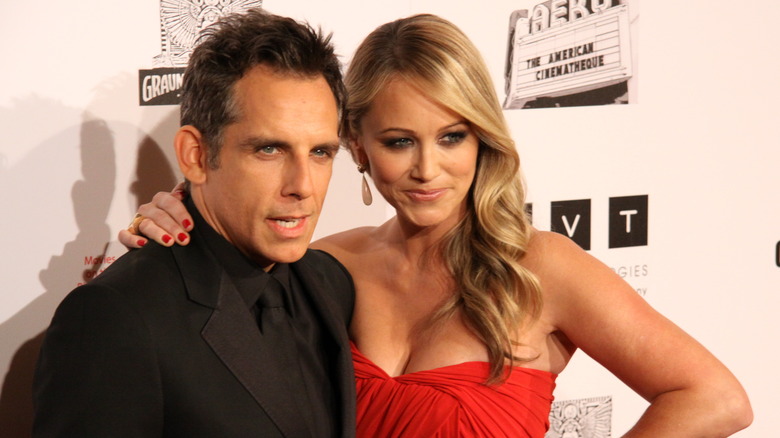 Ben Stiller and Christine Taylor posing together