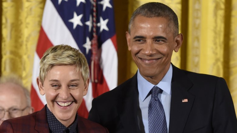 Ellen DeGeneres and President Barack Obama