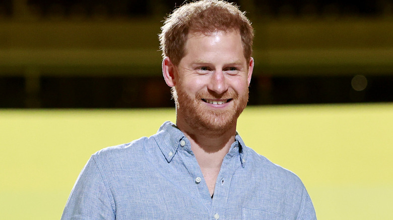 Prince Harry blue shirt