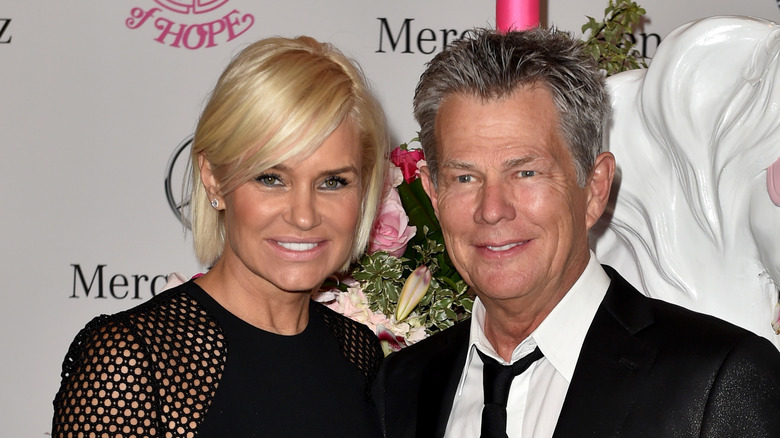 David Foster poses with Yolanda Hadid