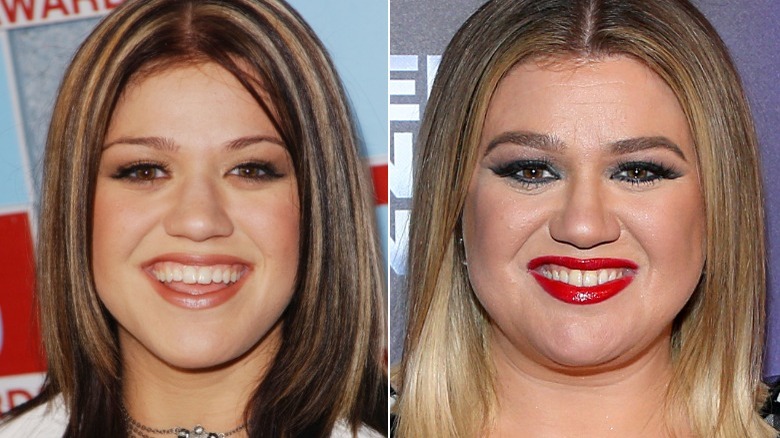 Kelly Clarkson then and now