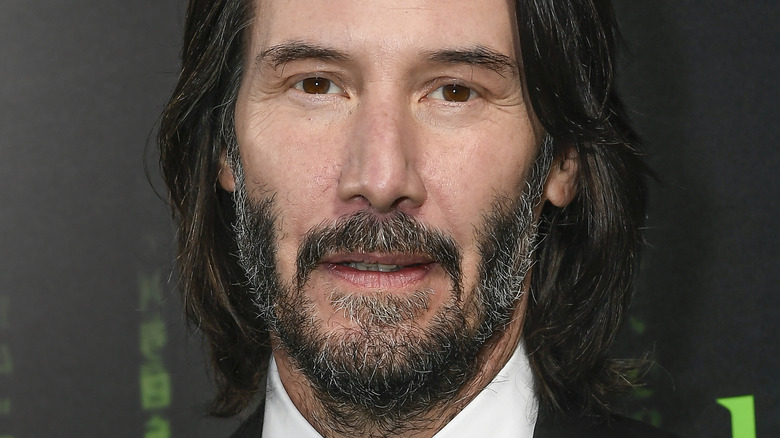 Keanu Reeves at the "Matrix Resurrections" premiere in December 2021. 