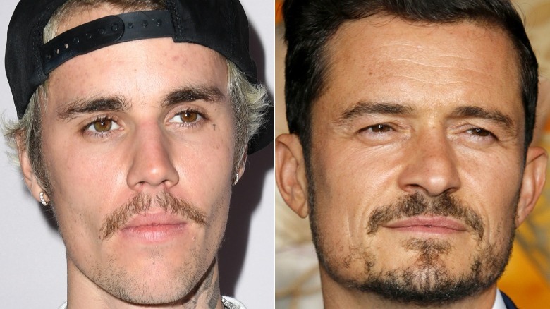 Justin Bieber frowning, Orlando Bloom frowning