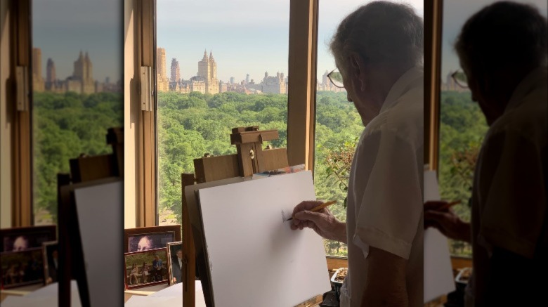 Tony Bennett drawing Central Park