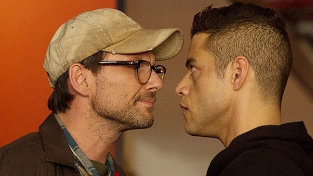 Christian Slater and Rami Malek in Mr. Robot