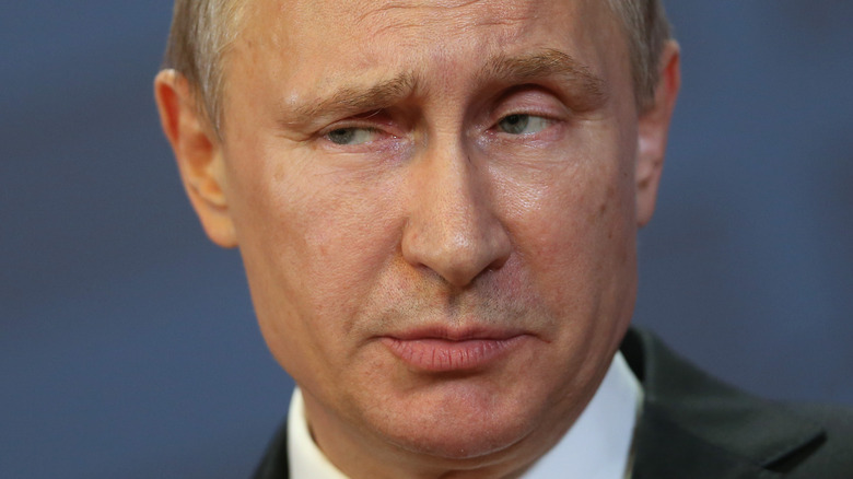 Vladimir Putin scowling