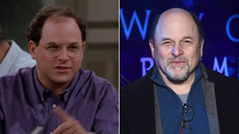 Jason Alexander George speaking/posing, split image