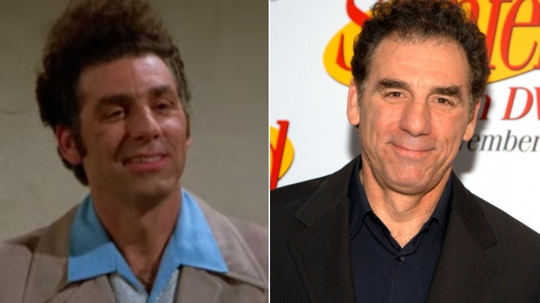 Michael Richards Kramer smiling, split image