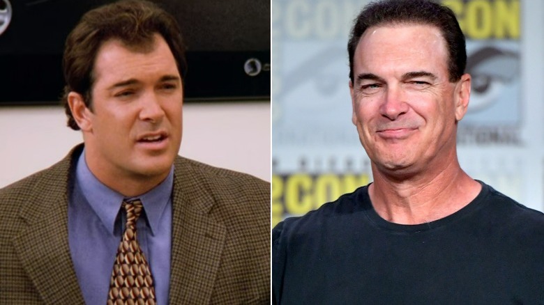 Patrick Warburton looking away/smiling, split image