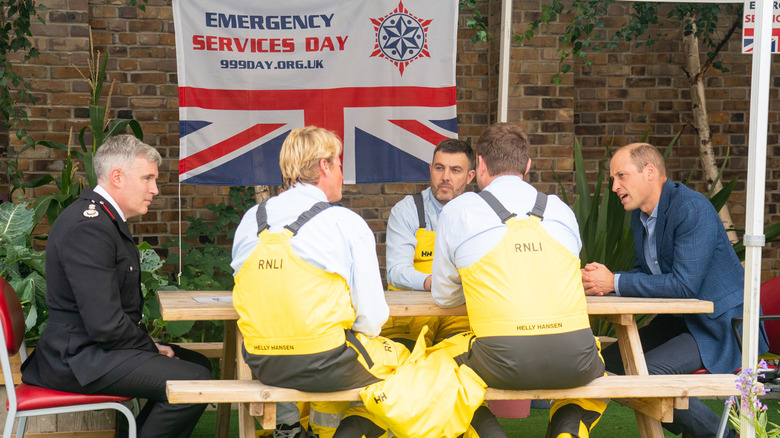 Prince William talking with first responders