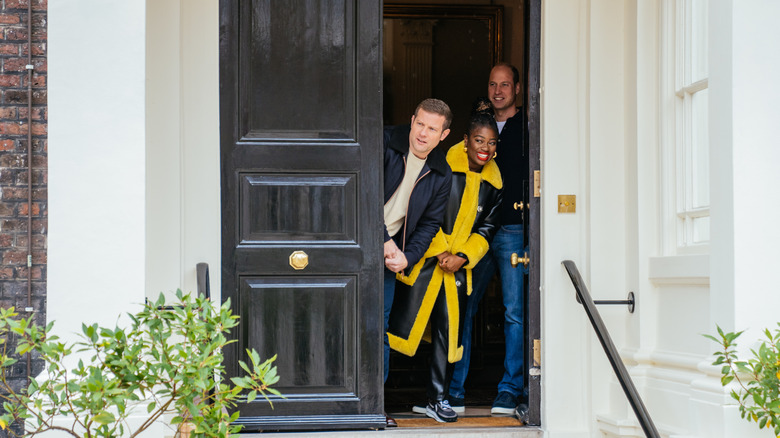 Prince William, Clara Amfo, and Dermot O'Leary at an event