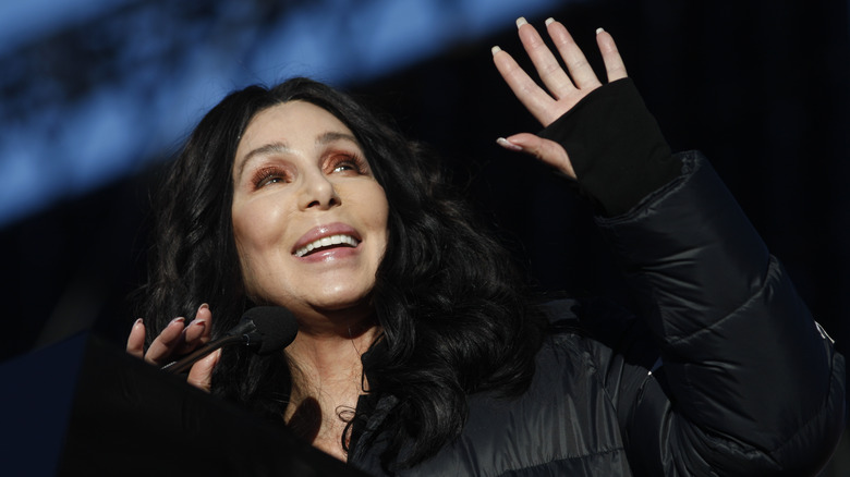 Cher waving