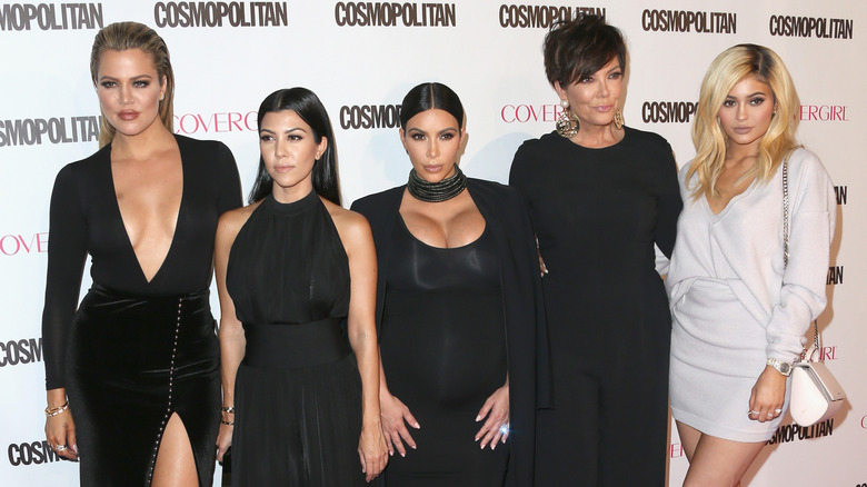 Kris Jenner and Khloe Kardashian, Kourtney Kardashian, Kim Kardashian and Kyle Jenner on the red carpet