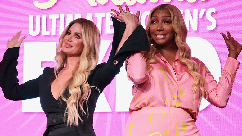 Kim Zolciak-Biermann and NeNe Leakes onstage