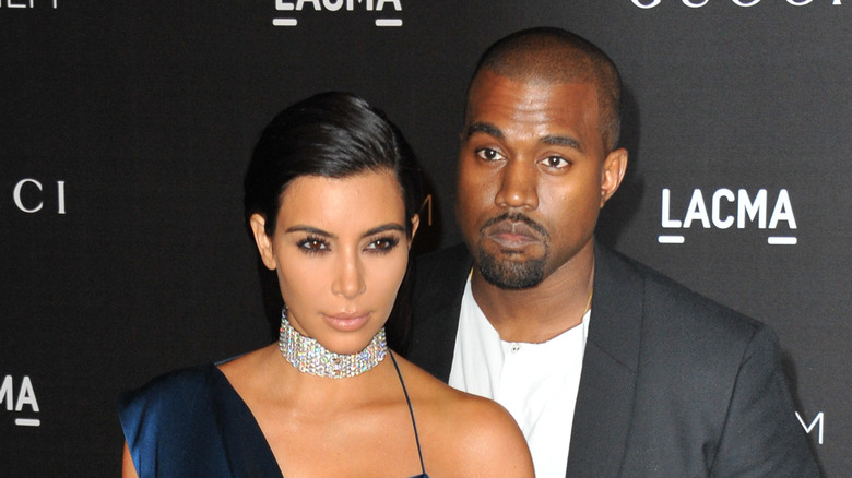 Kim Kardashian and Kanye West on the red carpet