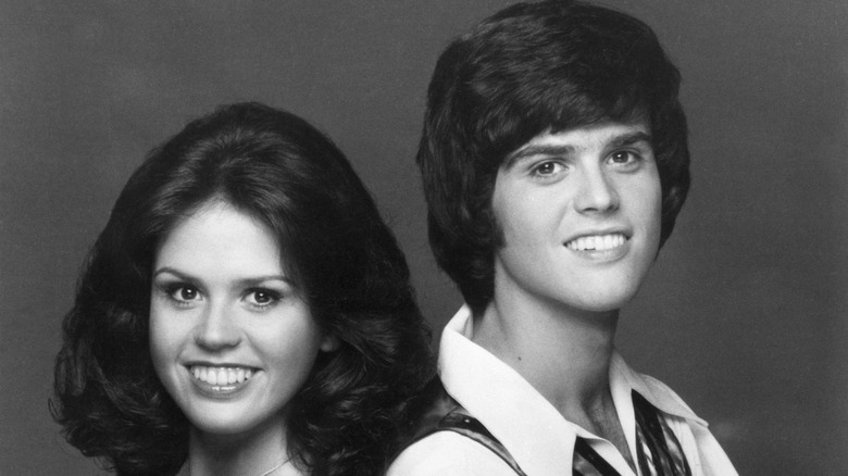 Donny and Marie osmond in black and white