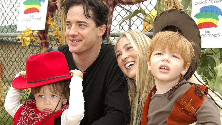 Brendan Fraser with family