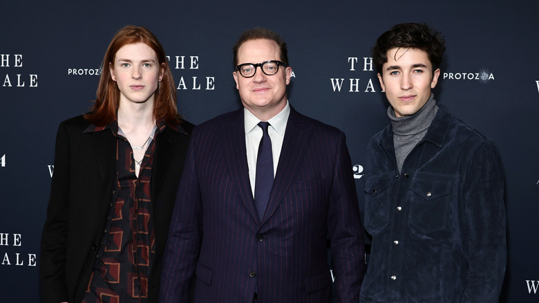 Brendan Fraser with sons