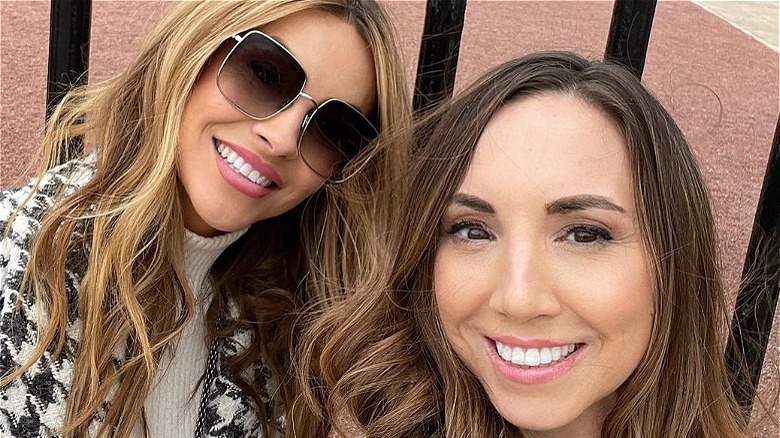 Chrishell Stause and sister Shonda Davisson smiling