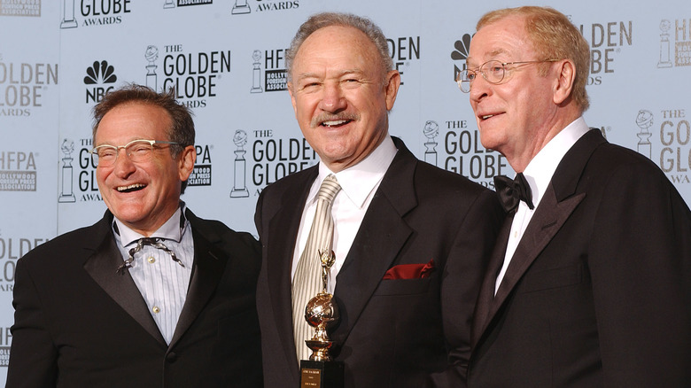 Robin Williams, Gene Hackman, and Michael Caine laughing together