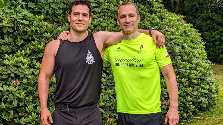 Henry Cavill and Brother Holding Each Other