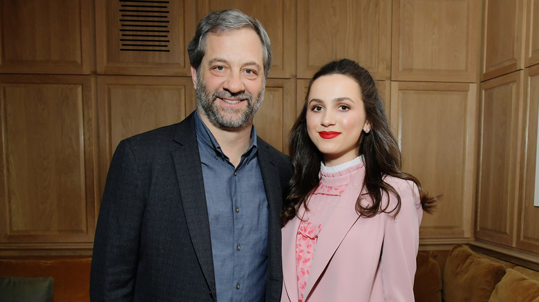 Judd Apatow and Maude Apatow smiling