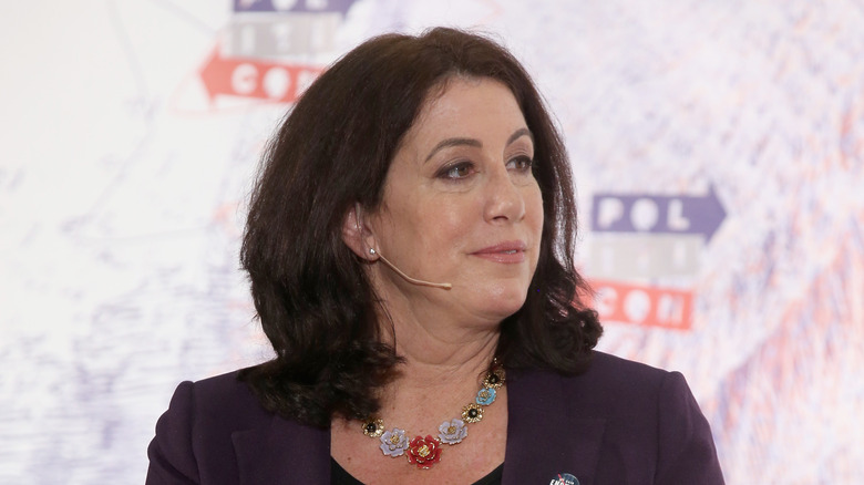 Christine Pelosi in colorful necklace 