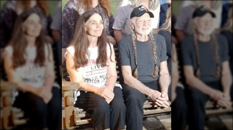 Susie Nelson and Willie Nelson sitting