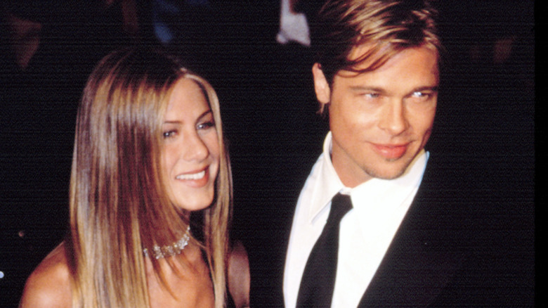 Jennifer Aniston with Brad Pitt on the red carpet