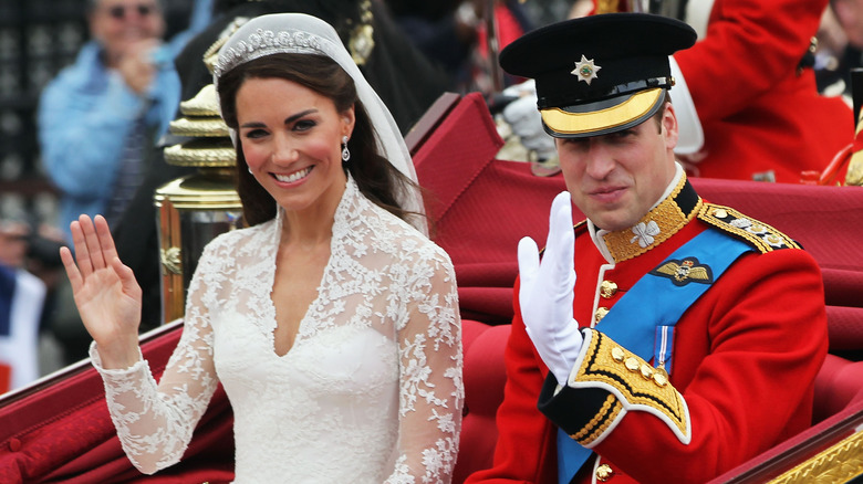 Kate Middleton and Prince William at wedding