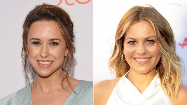 Lacey Chabert and Candace Cameron Bure pose in split image