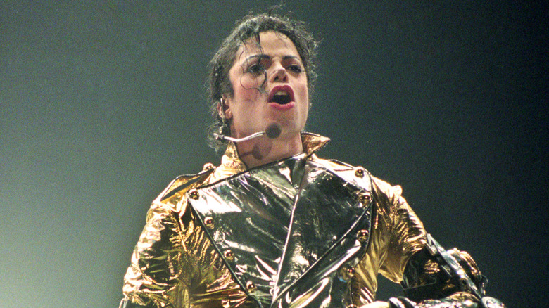 Michael Jackson performing on stage