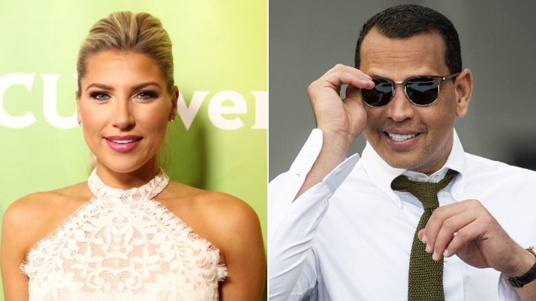 Side by side of Melanie Collins and Alex Rodriguez