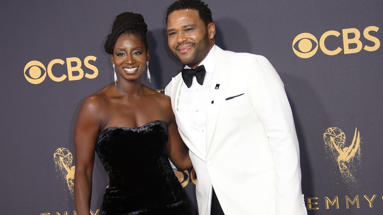 Alvina Stewart and Anthony Anderson pose at the Emmys