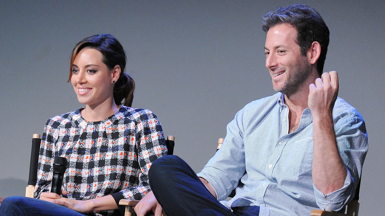 Jeff Baena and Aubrey Plaza at an event 