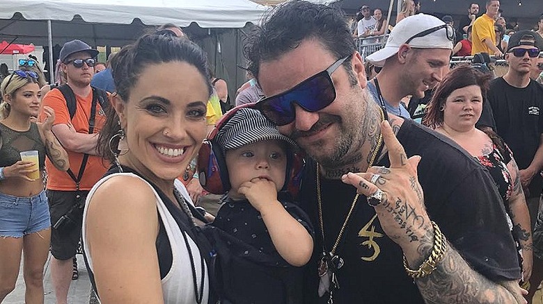 Bam Margera with Nicole Boyd and son Phoenix