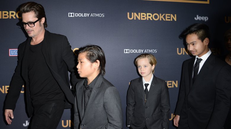 Brad Pitt and three of his children