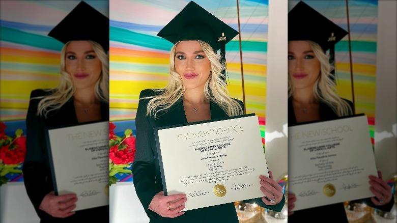 Alba Jancou poses in a cap and gown
