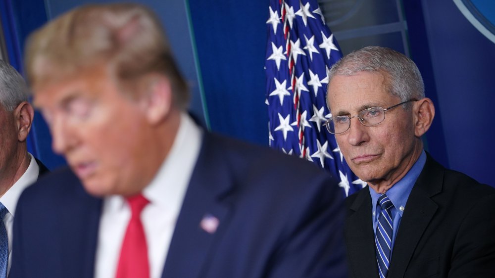 Dr. Anthony Fauci and Donald Trump 