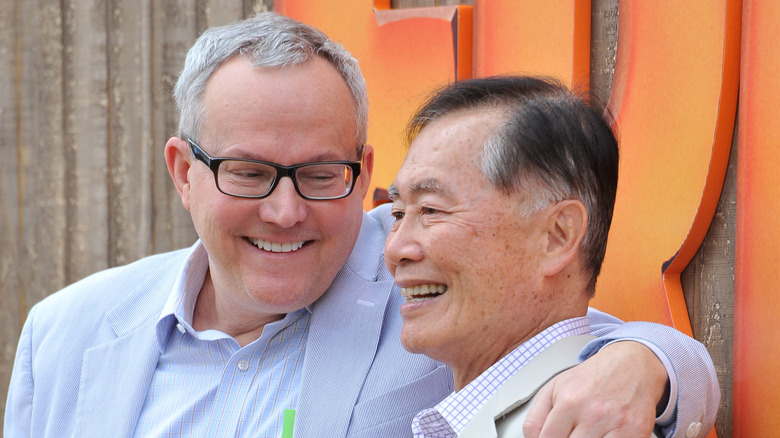 Brad Altman (Takei) and George Takei on the red carpet in 2019