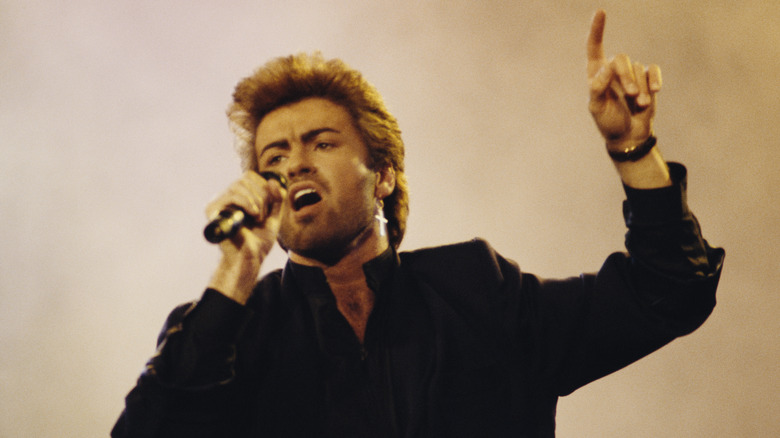 George Michael performs onstage