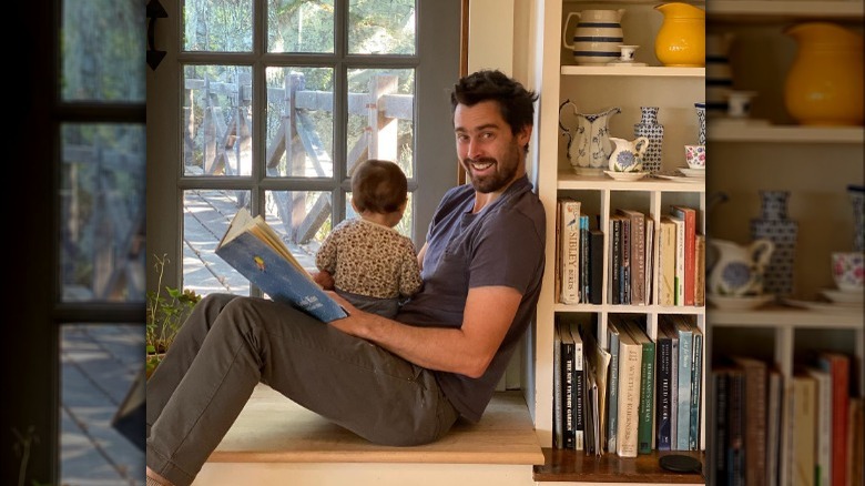 Ben Shattuck with Jenny Slate's baby