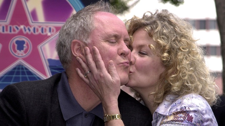 John Lithgow and Mary Yeager at the 2001 Walk of Fame ceremony when Lithgow got his star.