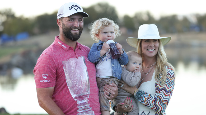 Jon Rahm and Kelley Cahill with their children