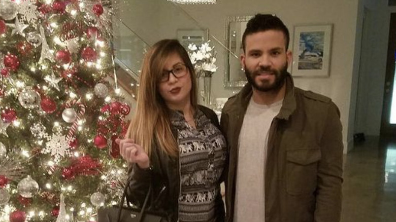 Jose and Nina Altuve at Christmastime