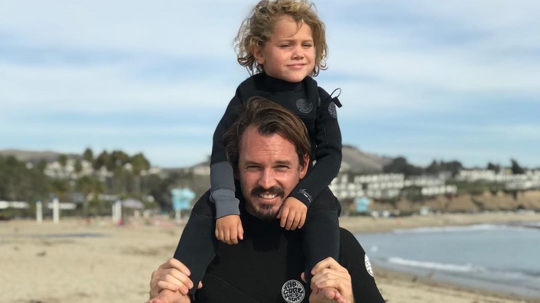 Kristopher Brock in a photo with his son, Charlie, from Instagram