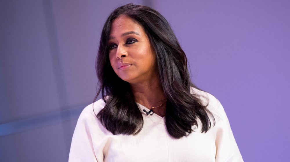 Maya Harris looking stern at Women Rule: The L.A. Summit 