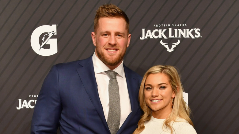  J.J. Watt, Kealia Ohai posing together