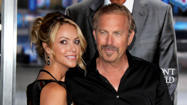 Christine Baumgartner and Kevin Costner on the red carpet